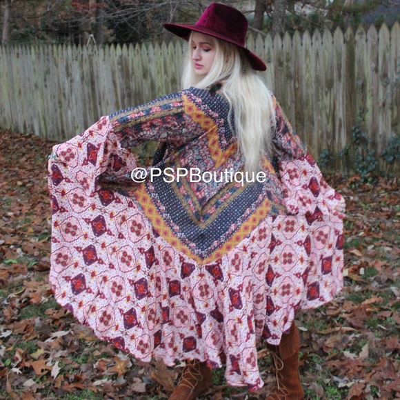 Umgee Gypsy Boho Duster Kimono S - 2X - Picture 3 of 7
